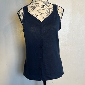 Lafayette 148 New York Black Fitted Tank Top